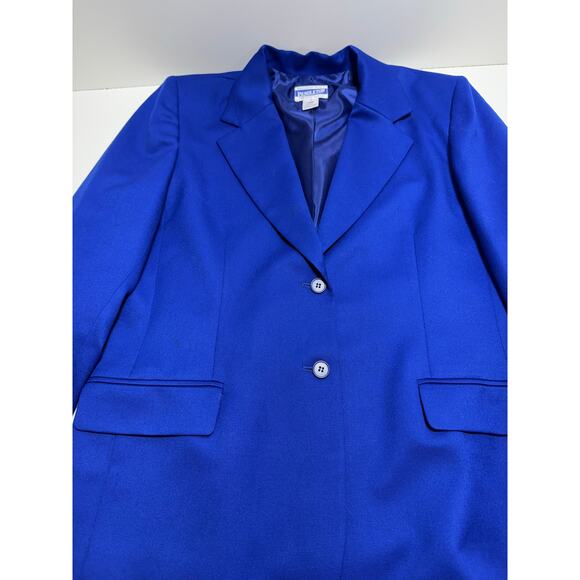 Vintage Pendleton Women’s Blazer 100% Virgin Wool Blue Sz 14 2 Button Lined - Picture 9 of 10